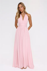 Eternal Coastline Halter Maxi Dress Pink