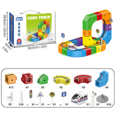 Kids Race Track Building Set (51 or 81 pcs) | USB Rechargeable | Durable ABS | STEM Skills + Motor Control | Ages 3–5