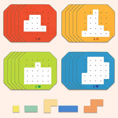 Kids Logic Puzzle Block Game (Age 4+) | 108 Colorful Pieces + 20 Challenge Cards | STEM Focus & Creativity | Non-Toxic Durable Set