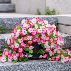FloraVista - Vibrant Artificial Hanging Plants Flowers Basket
