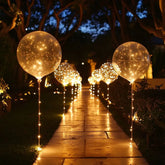 LED Light-Up Balloons Set (10 Pack) | 45 cm Transparent Balloons + 3 m Warm White Fairy Lights | Battery Powered (AA) | Reusable, Latex-Free