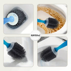 Toilet Brush with Built-In Cleaning Liquid Dispenser | No-Mess Dosing + Ergonomic Non-Slip Grip | Hygienic Holder | 42 cm