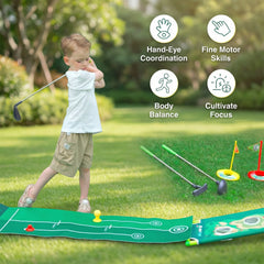 Indoor Putting Game Set for Kids & Adults | Portable Mini Golf Practice + Family Fun | Quick Setup | Home, Office & Backyard