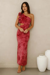 Mystique Beauty One Shoulder Maxi Dress