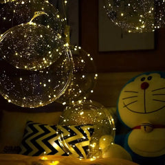 LED Light-Up Balloons Set (10 Pack) | 45 cm Transparent Balloons + 3 m Warm White Fairy Lights | Battery Powered (AA) | Reusable, Latex-Free