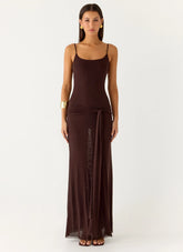 Matoma Bodysuit Maxi Dress - Cool Chocolate