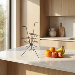 Fruit Stand Stainless Steel 27cm | Zero-bruising open-air design keeps fruit fresher | Minimal countertop display