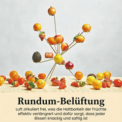 Fruit Stand Stainless Steel 27cm | Zero-bruising open-air design keeps fruit fresher | Minimal countertop display