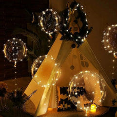 LED Light-Up Balloons Set (10 Pack) | 45 cm Transparent Balloons + 3 m Warm White Fairy Lights | Battery Powered (AA) | Reusable, Latex-Free