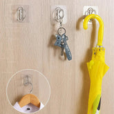 Clear Adhesive Wall Hooks (30-Pack) | Waterproof Heavy-Duty Hold Up to 2 kg per Hook | Removable No Residue | 6.5 x 6.5 cm