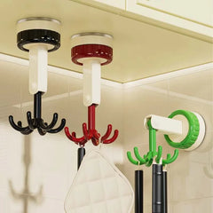 360 Rotating Folding Wall Hook | No-Drill Adhesive Mount | Heavy-Duty 50 kg Load Capacity | Space-Saving Organizer | Red/Green/Black