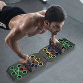 Push-Up Training Board with Color-Coded Positions | Targets Chest, Shoulders, Triceps & Back | Foldable Non-Slip Home Workout System | Beginner–Advanced
