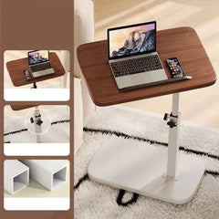 Adjustable Side Table with Wheels | Height & Angle Adjustable Laptop/Bed Table | Space-Saving C-Shape for Sofa & Bed | Easy Move