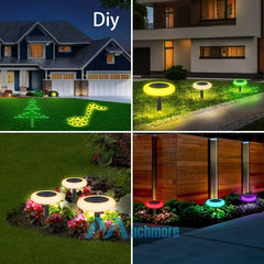 Solar Garden Lights 4-Pack | 8 Colors + 200lm Brightness | Monocrystalline Solar, Up to 10h Runtime, Weatherproof