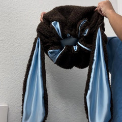 Lunari Plush Bunny Bonnet — Soft Warm Sherpa Hat with Satin Lining