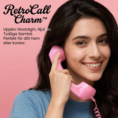 Retro Telephone Handset Earphone for Mobile Calls | Comfortable Grip, Clear Audio & Fun Vintage Style | Pink/Black
