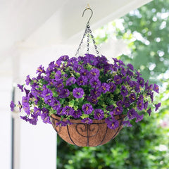 FloraVista - Vibrant Artificial Hanging Plants Flowers Basket