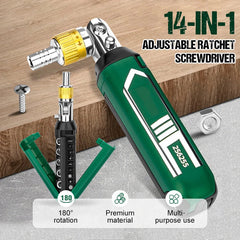 PrecisionMaster 14-in-1 Ratchet Screwdriver Set — Take Command of Every Repair with Effortless Power and Precision
