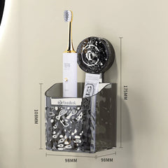 Suction Bathroom Shelf Organizer | Damage-Free Shower Storage for Shampoo, Razors & Soap | Waterproof, Mold-Resistant | Silver/Gray