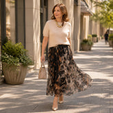 LuxuryLynx™ – Soft Knit Top & Flowing Leopard Print Maxi Skirt Set
