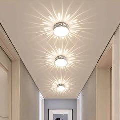 LED Ceiling Light Fixture | Warm White or Cool White | Crystal + Acrylic Shade | Instant, Even Light | Surface-Mount, Fixed Wiring | Indoor/Covered Outdoor