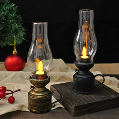 LED Flickering Flame Lantern | Cordless, Safe “Candle” Glow (No Smoke/Heat) | Includes 3x LR44 Batteries | 18.3 cm | Black/White/Bronze