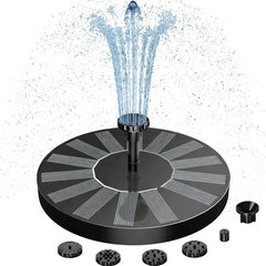 Solar Fountain for Pond & Bird Bath | 100% solar-powered, floating design | Multiple spray nozzles + optional colorful lighting