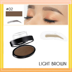 Eyebrow Stamp Kit for Natural-Looking Brows | Smudge-Resistant, Long-Lasting Wear | Includes Stamp + Stencil Set | Light/Dark Brown