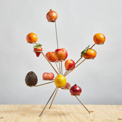 Fruit Stand Stainless Steel 27cm | Zero-bruising open-air design keeps fruit fresher | Minimal countertop display