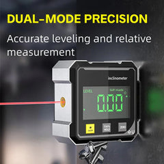 Digital Angle Finder & Level Gauge | Laser-Sharp Angle Measurements for Carpentry, Roofing & Tile | Backlit Display + Magnetic Base | Rechargeable