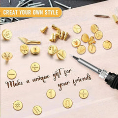 Letter Engraving Tip Set for Soldering Iron | Brass A–Z Alphabet + Number Options | Quick-Swap Tips | Wood, Leather, Cork