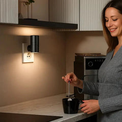 Dimmable Night Light EU Plug | Auto Dusk Sensor + Stepless Dimming, Warm White 100lm | 1W Low Energy for Hallway & BedroomlowGuard — Effortless Nighttime Safety That Soothes and Protects Every Step