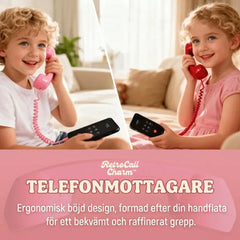 Retro Telephone Handset Earphone for Mobile Calls | Comfortable Grip, Clear Audio & Fun Vintage Style | Pink/Black