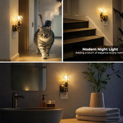 Plug-In Vintage Night Light | Warm Ambient Glow, Eye-Friendly No Harsh Blue Light | Wall Sconce Look | Bedroom & Hallway