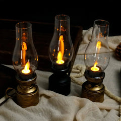 LED Flickering Flame Lantern | Cordless, Safe “Candle” Glow (No Smoke/Heat) | Includes 3x LR44 Batteries | 18.3 cm | Black/White/Bronze