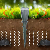 Solar Mole Repeller Stake | Silent Seismic Vibration Pulses | Waterproof Outdoor Pest Deterrent | Solar Powered 24/7