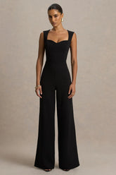 Everlee | Black Sweetheart-Neck Jumpsuit