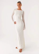 Ethereal Long Sleeve Maxi Dress - Ivory