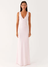 Cherry Sky Maxi Dress - Baby Pink