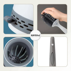 Toilet Brush with Built-In Cleaning Liquid Dispenser | No-Mess Dosing + Ergonomic Non-Slip Grip | Hygienic Holder | 42 cm