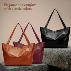 Crossbody Shoulder Bag | Full-grain leather, scratch & water-resistant | Micro-suede lining | Adjustable strap | 3 colors