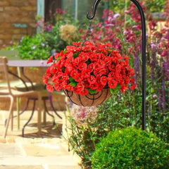 FloraVista - Vibrant Artificial Hanging Plants Flowers Basket