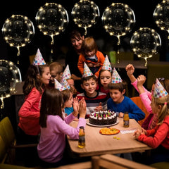 LED Light-Up Balloons Set (10 Pack) | 45 cm Transparent Balloons + 3 m Warm White Fairy Lights | Battery Powered (AA) | Reusable, Latex-Free