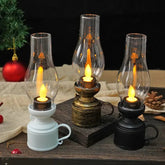 LED Flickering Flame Lantern | Cordless, Safe “Candle” Glow (No Smoke/Heat) | Includes 3x LR44 Batteries | 18.3 cm | Black/White/Bronze