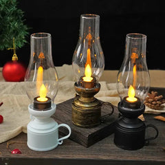 LED Flickering Flame Lantern | Cordless, Safe “Candle” Glow (No Smoke/Heat) | Includes 3x LR44 Batteries | 18.3 cm | Black/White/Bronze
