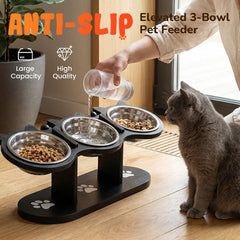 Elevated Pet Bowl Stand for Cats & Small Dogs | Ergonomic Raised Feeder Reduces Neck Strain | Anti-Slip, Easy-Clean Design | Food & Water