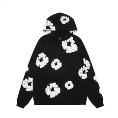 Heidi-Mode | Hoodie Sweatshirt Made of Denim with Floral Print and Hood