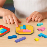 Kids Logic Puzzle Block Game (Age 4+) | 108 Colorful Pieces + 20 Challenge Cards | STEM Focus & Creativity | Non-Toxic Durable Set