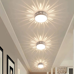 LED Ceiling Light Fixture | Warm White or Cool White | Crystal + Acrylic Shade | Instant, Even Light | Surface-Mount, Fixed Wiring | Indoor/Covered Outdoor
