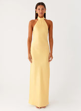 Keena Scarf Maxi Dress - Lemon